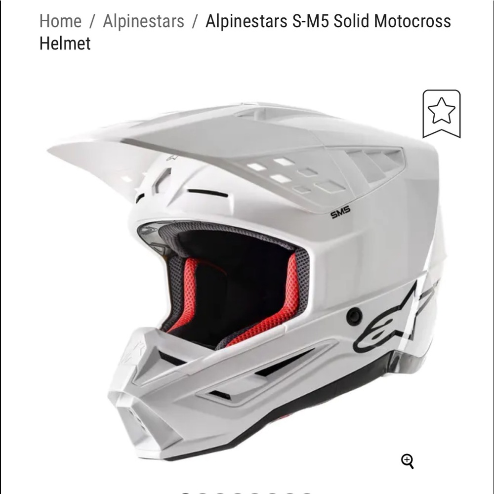 Alpinestars solid white Motocross Helmet